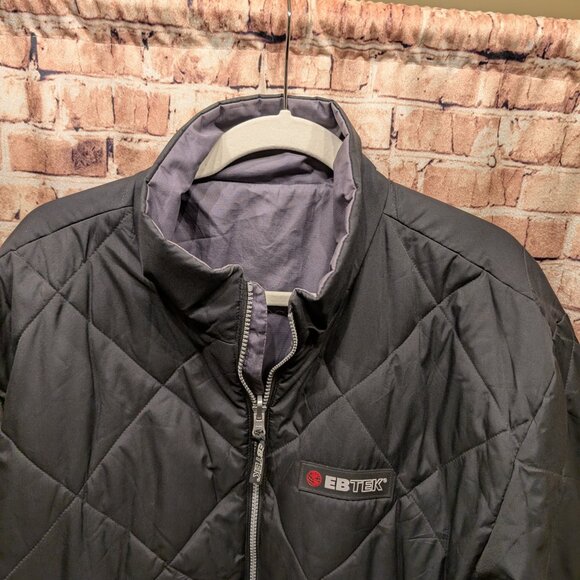 EB TEK Black Reversible Quilted Jacket with Zip Pockets Size Large - Picture 8 of 15